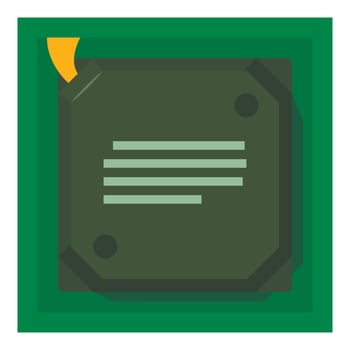 Chip icon, cartoon style vector