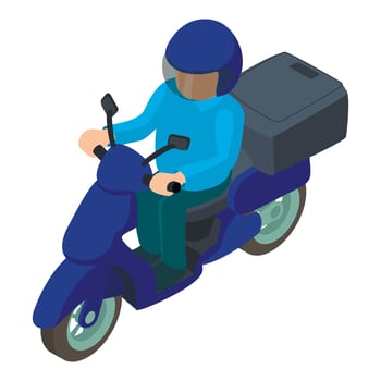 Moto delivery icon, isometric style vector