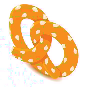 Fresh pretzel icon, isometric style vector
