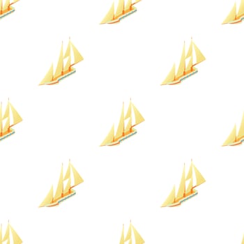 Sailing yacht pattern seamless vector
