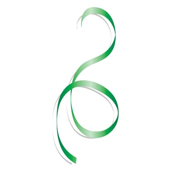 Festive green ribbon mockup, realistic style vector