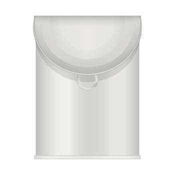Open tin can of food mockup, realistic style vector