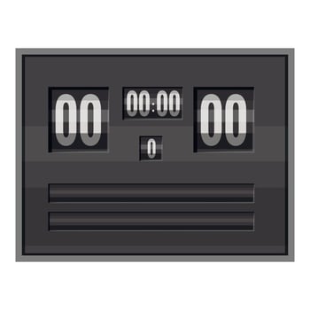 Black electronic soccer scoreboard icon vector
