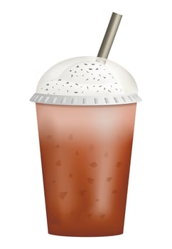 Ice new coffee icon, realistic style vector
