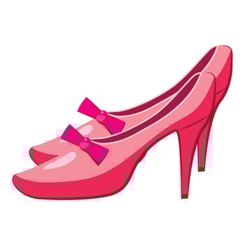 Princess shoes icon, cartoon style vector