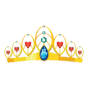 Princess tiara icon, cartoon style vector