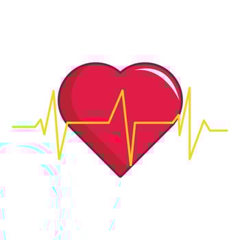 Heart beat icon, cartoon style vector