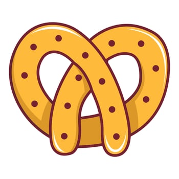 Pretzel icon, cartoon style vector