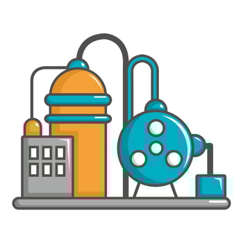 Industrial abstract machine icon, cartoon style vector