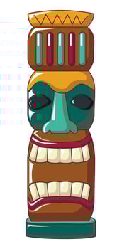 Idol statue icon, cartoon style vector