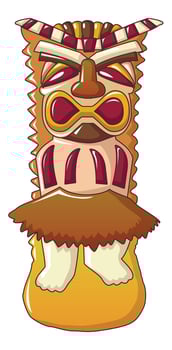 Mayan idol icon, cartoon style vector