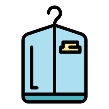 Dry cleaning suit icon color outline vector