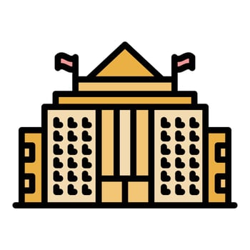 Parliament building icon color outline vector
