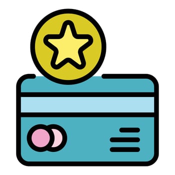 Bonus credit card icon color outline vector