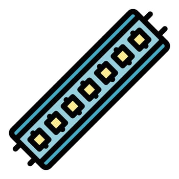 Led strip chip icon color outline vector