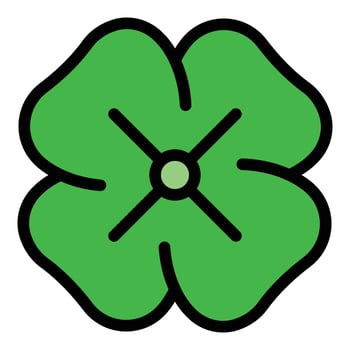Clover luck icon color outline vector