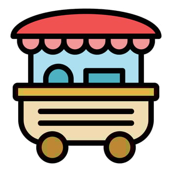 Hot dog vending icon color outline vector