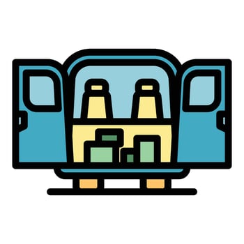 Vehicle trunk icon color outline vector