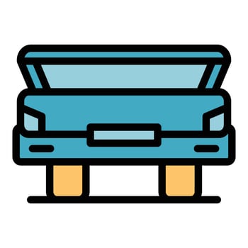 Open vehicle trunk icon color outline vector