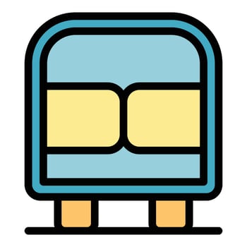 Open car boot door icon color outline vector