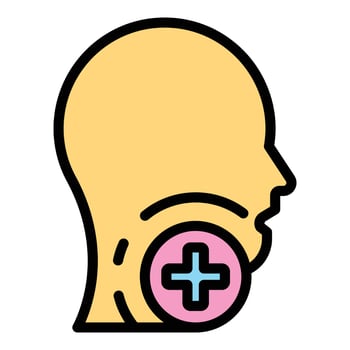 Medical help gland thyroid icon color outline vector