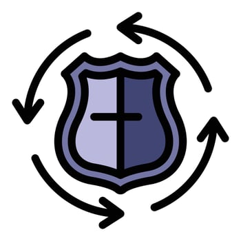 All hours guard icon color outline vector