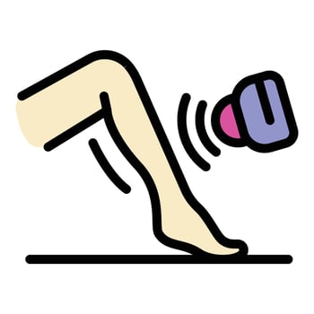 Leg hair removal icon color outline vector