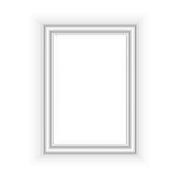 Realistic photo frame. White background. Design element for banner, poster, card, social media. Wooden frame. vector