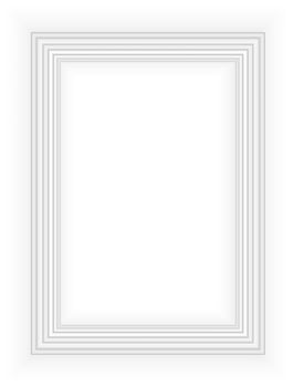 Realistic photo frame. White background. Design element for banner, poster, card, social media. Wooden frame. vector