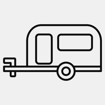 Icon caravan. Transportation elements. Icons in line style. Good for prints, posters, logo, sign, advertisement, etc. vector