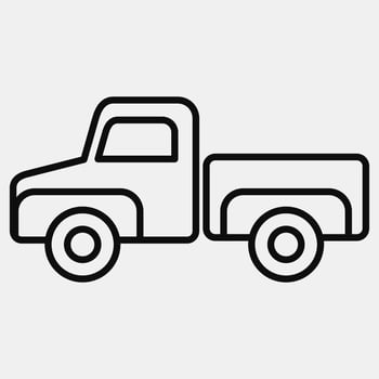 Icon pick up truck. Transportation elements. Icons in line style. Good for prints, posters, logo, sign, advertisement, etc. vector