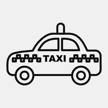 Icon taxi. Transportation elements. Icons in line style. Good for prints, posters, logo, sign, advertisement, etc. vector