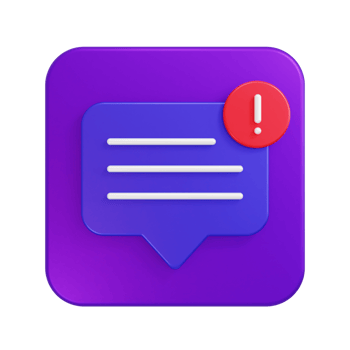 Alert Chat Icon 3D Illustration png