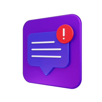 Alert Chat Icon 3D Illustration png