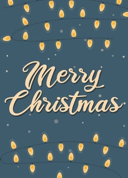 Merry Christmas greeting card template vector