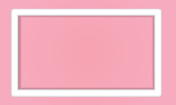 3d white frame on pink background vector illustration