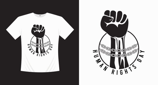 Human rights day print t-shirt design vector