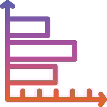 Horizontal Bar Chart Vector Icon Design
