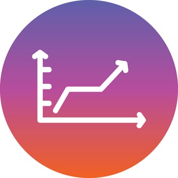 Rising Line Graph Vector Icon Design