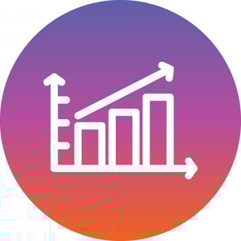 Escalating Bar Graph Vector Icon Design