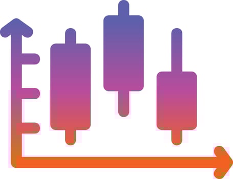 Candlestick Chart Vector Icon Design