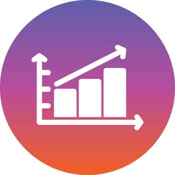Escalating Bar Graph Vector Icon Design