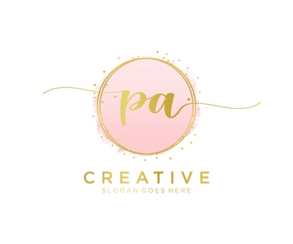 Initial PA feminine logo. Usable for Nature, Salon, Spa, Cosmetic and Beauty Logos. Flat Vector Logo Design Template Element.