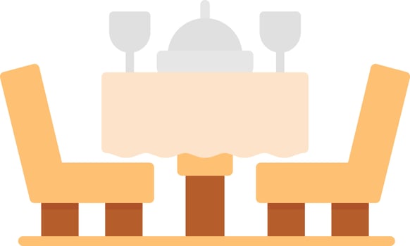 Dinner Table Creative Icon Design vector