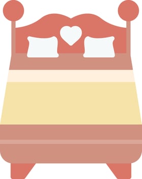 Double Bed Creative Icon Design vector