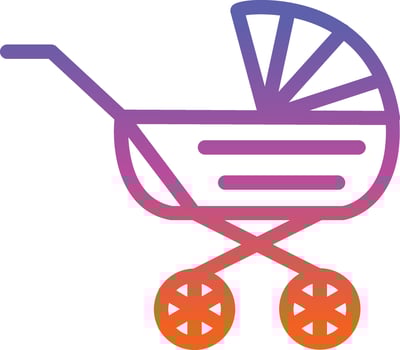 Baby Carriage Vector Icon Design