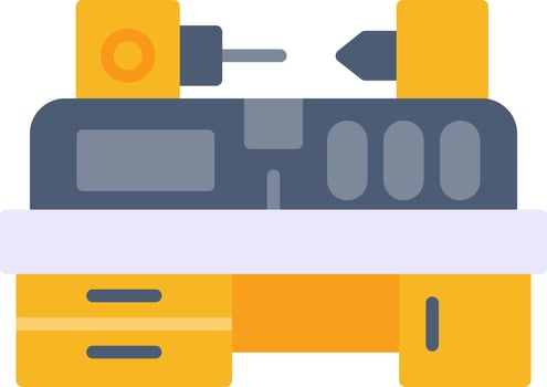 Lathe Machine Creative Icon Design vector