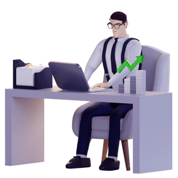 3d business man work for investment and customer service png