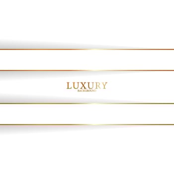 Abstract modern geometric white background. Paper cut style with golden lines. Luxury concept. vector