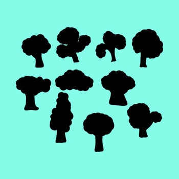 A set tree in silhouette for material design vector